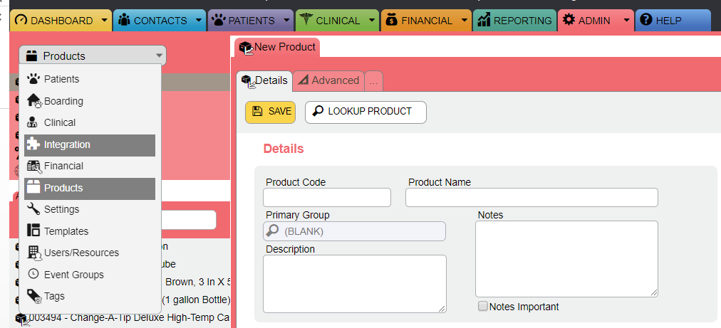 Inegration Menu Select Integration from the Menu