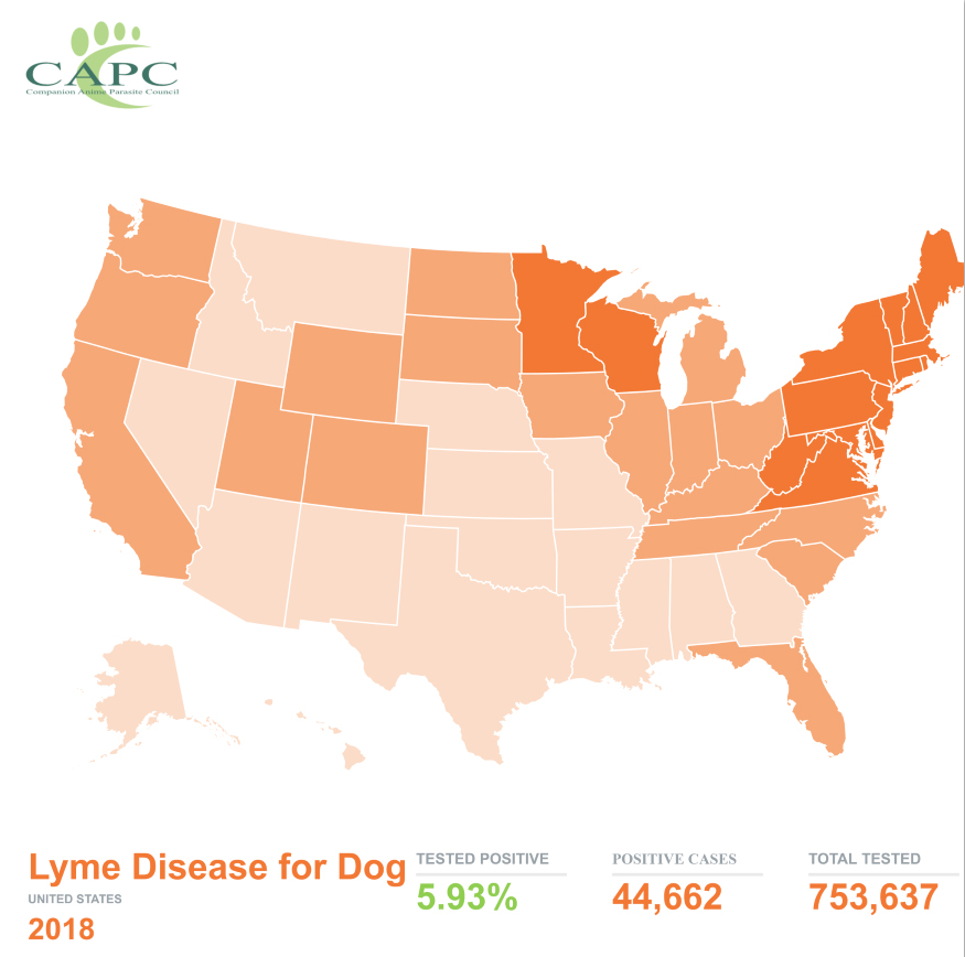 Lyme disease map from CAPC